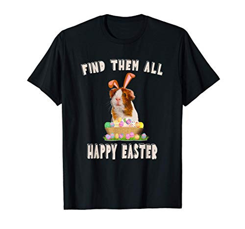 Funny Guinea Pig With cute Bunny Ears Easter Basket stuffers T-Shirt