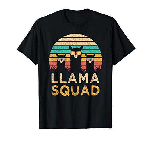 Funny Llama Squad Sunglasses Cool Llamas Vintage Gift T-Shirt