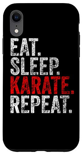 iPhone XR Funny Martial Ninja Costume Gift Eat Sleep Karate Repeat Case