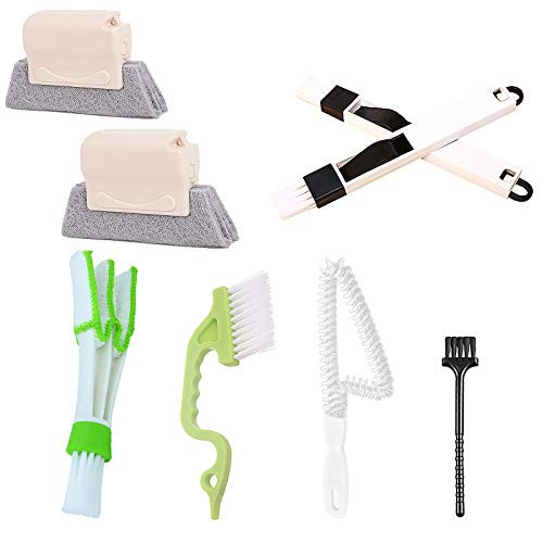 8 PCS Hand-held Groove Gap Cleaning Tools Door Window Track Cleaning Brushes Air Conditioning Shutter Sliding Door Car Vents Keyboard Slot Brush Window Shutter Cleaning Brushes