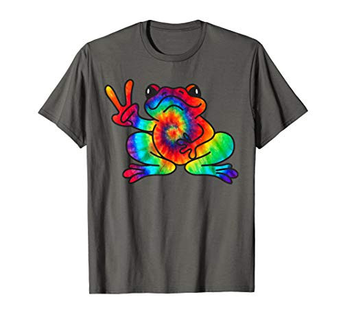 Cool Peace Frog Tie Dye T-Shirt For Boys And Girls