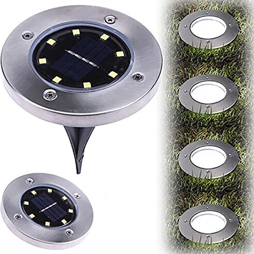 Solar Ground Lights- 12 Pack 8 LED Solar In-Ground Lights- Waterproof Solar Disk Lights Garden Lights Outdoor Landscape Lighting for Patio Pathway Lawn Yard Deck Driveway Walkway -Black- Solar Ground Lights- 12 Pack 8 LED Solar In-Ground Lights- Waterproof Solar Disk Lights Garden Lights Outdoor Landscape Lighting for Patio Pathway Lawn Yard Deck Driveway Walkway -Black-