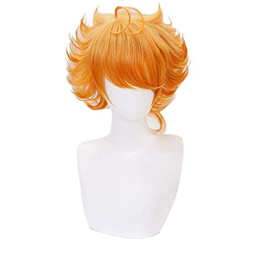 Wcydress The Promised Neverland Costume Halloween Short Orange Emma Cosplay Wigs
