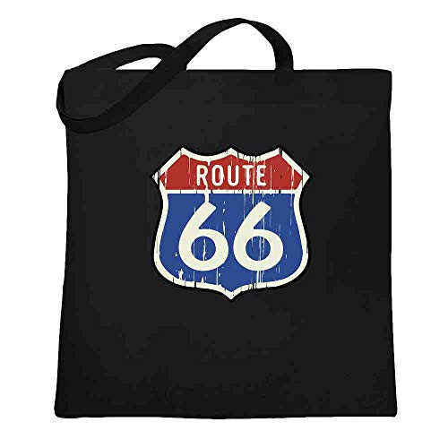 Route 66 Road Sign Retro Vintage Classic Black 15x15 inches Large Canvas Tote Bag Women Route 66 Road Sign Retro Vintage Classic Black 15x15 inches Large Canvas Tote Bag Women