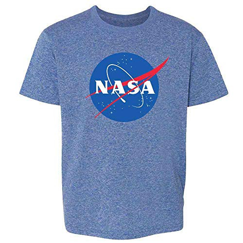 NASA Approved Meatball Logo Graphic Space Vintage Heather Royal Blue L Youth Kids Girl Boy T-Shirt