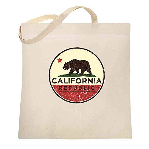 California Republic Flag Bear Retro Natural 15x15 inches Large Canvas Tote Bag Women California Republic Flag Bear Retro Natural 15x15 inches Large Canvas Tote Bag Women