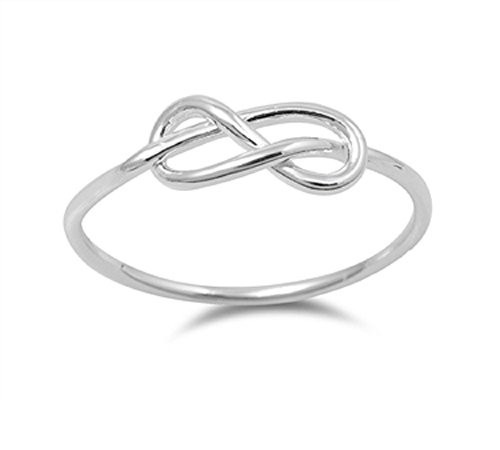 CloseoutWarehouse Sterling Silver Infinity and Beyond Knot Ring Size 10