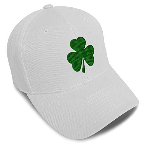 Speedy Pros Baseball Cap Shamrock Irish Embroidery Acrylic Dad Hats for Men  and  Women Strap Closure White Design Only
