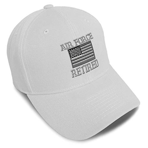 Speedy Pros Baseball Cap Us Air Force Retired Embroidery Acrylic Dad Hats for Men and Women Strap Closure White Speedy Pros Baseball Cap Us Air Force Retired Embroidery Acrylic Dad Hats for Men and Women Strap Closure White