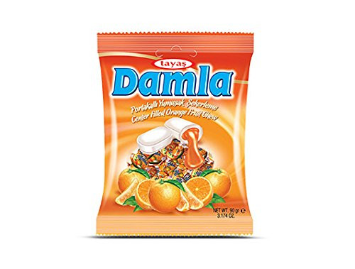 Tayas Damla Orange Chewy Candy 90 g / 3.17 oz