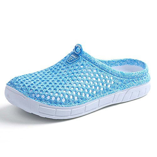 CERYTHRINA PHILDA Women's Lightweight Mesh Breathable Quick Drying Sandals Slippers Beach Footwear Anti-Slip Garden Clog Shoes Blue 38