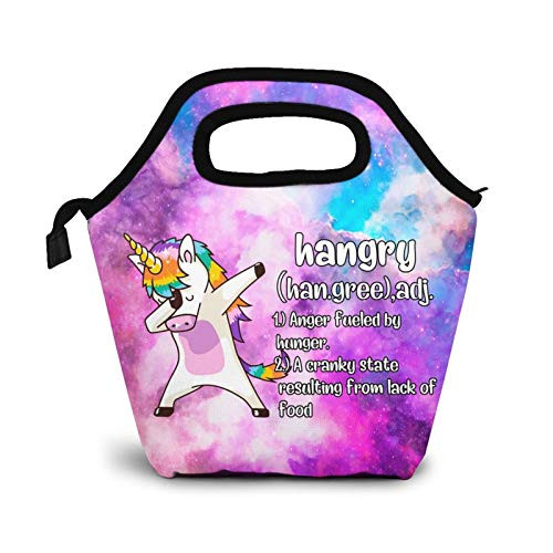 Akuroou Galaxy Unicorn Lunch Bag Handbag Lunch Kit Insulated Cooler Box For Travel- Picnic- Work- School Reusable