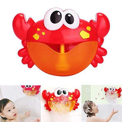 Jujuism Baby Bath Bubble Toy Crab Bubble Maker Bubble Blower Bubble Machine with 12 Nursery Rhyme Bathtub Bubble Toys for Baby Children Kids