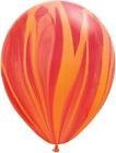 Super Agate Red/Orange Marbled 11inch Latex Qualatex Balloons x 25