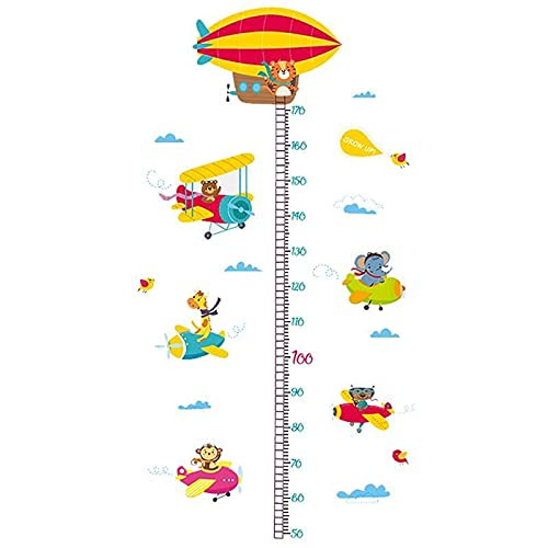 HUMINGG Baby Growth Chart Cartoon Animals Wall Sticker Lion Monkey Bear Height Measure Wall Sticker for Kids Rooms Growth Chart Nursery Room Decor Wall