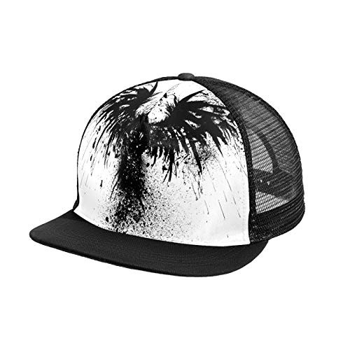 Adjustable Baseball Caps Hats Snap Back Outdoor Recreation Printable Eagle Black Ink Splashed Sports Baseball Trucker Mesh Cap Hat for Women  and  Men
