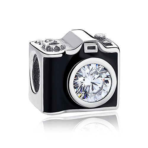 Authentic 925 Sterling Silver Camera Memory Charm Beads I Love to Travel Charms for Bracelet and Necklace -B- Authentic 925 Sterling Silver Camera Memory Charm Beads I Love to Travel Charms for Bracelet and Necklace -B-