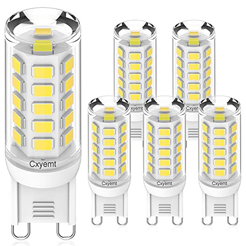 Cxyemt G9 LED Bulb Dimmable Daylight White 5000K- 4W- Equivalent 40 Watt Halogen- AC 120V Non Flicker G9 Bi Pin Base Light Bulbs for Chandelier- Home Lighting -6 Pack- Cxyemt G9 LED Bulb Dimmable Daylight White 5000K- 4W- Equivalent 40 Watt Halogen- AC 120V Non Flicker G9 Bi Pin Base Light Bulbs for Chandelier- Home Lighting -6 Pack-