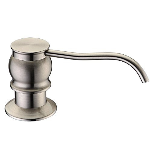 GICASA Built In Deck Mount Liquid Lotion Kitchen Countertop Metal Soap Dispenser- Brushed Nickel Brass Dispenser Pump with 320ml Bottle GICASA Built In Deck Mount Liquid Lotion Kitchen Countertop Metal Soap Dispenser- Brushed Nickel Brass Dispenser Pump with 320ml Bottle