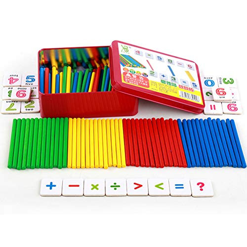 Card Boy Magnetic Number Cards and Wooden Counting Rods,Montessori Math Intelligence Stick Preschool Educational Toys for Kids 3+