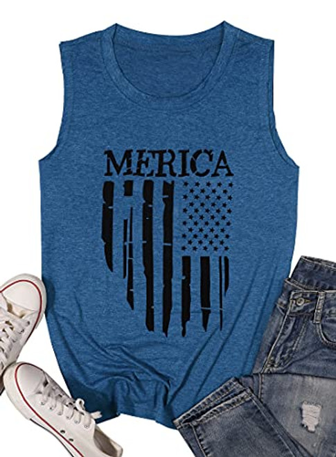 KNEYATTA American Flag Tank Tops 4th of July Women Patriotic Sleeveless Shirt Summer Casual Racerback T-Shirt -Blue 1- M- m- KNEYATTA American Flag Tank Tops 4th of July Women Patriotic Sleeveless Shirt Summer Casual Racerback T-Shirt -Blue 1- M- m-