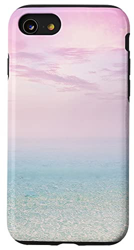 iPhone SE -2020- / 7 / 8 Dream Beach and Ocean Sunset waves purple clouds Phone Case