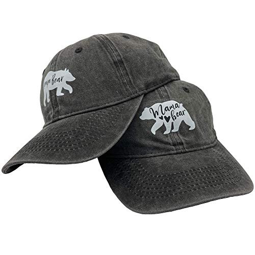 Mama  and  Papa Bear Baseball Cap Vintage Distressed Hat for Dad  and  Mom