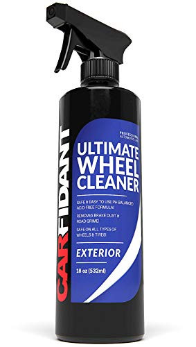 Carfidant Wheel Cleaner Spray Premium Rim  and  Tire Cleaner - Safe for All Wheels and Rims - Removes Brake Dust - Safe for Aluminum- Alloy- Mag- Chrome- Painted- Clearcoated- Polished- Plast