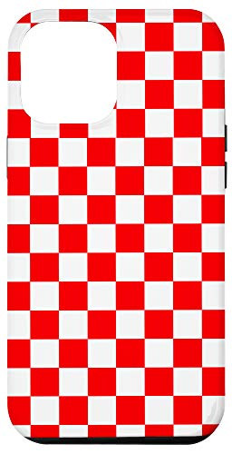 iPhone 12 Pro Max Red and White Checkerboard- Checkered- Checker Board Case