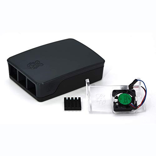 PepperTech Digital Official Raspberry Pi 4 Case and Case Fan Value Pack -Black/Grey-