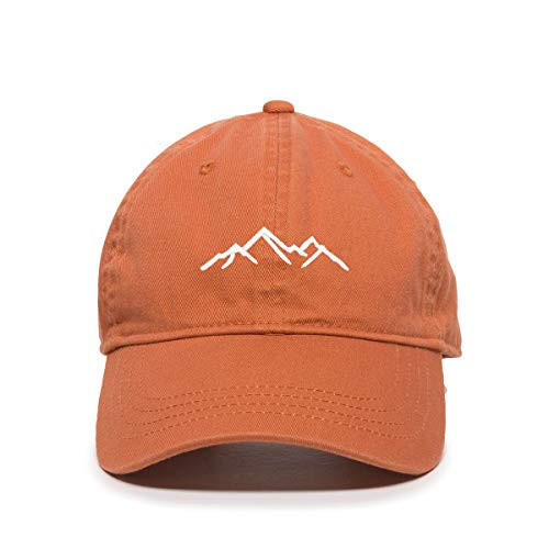 DSGN By DNA Mountain Outdoors Baseball Cap Embroidered Cotton Adjustable Dad Hat Orange