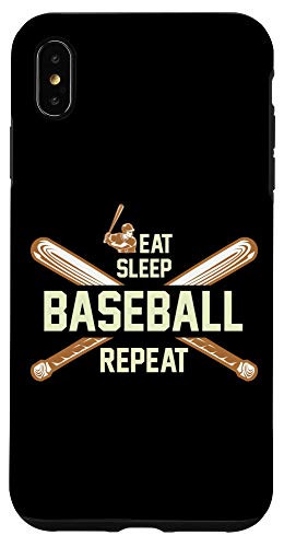 iPhone XS Max Eat Sleep Baseball Repeat Black Case