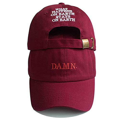 Feisette Embroidered Dad Hat Adjustable Snapback Baseball Cap -Burgundy- One Size-