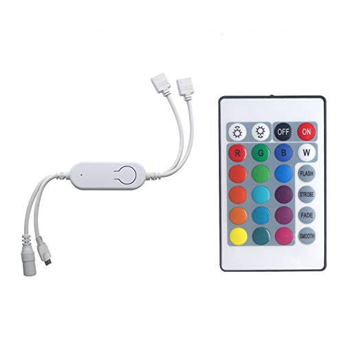 OWSOO DC5V~12V WiFi RGB Controller LED Strip Light Controller Wireless Smart Strip Light Controller Voice Control Compatible with Google Home  and  for Amazon Alexa Tuya/SmartLife APP Control