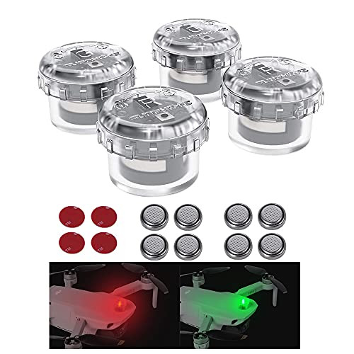 4Pcs Drone Lights Universal LED Flash Night Flight LED Navigation Light Kit Signal Night Lights Extension Indicator for DJI Mavic Mini/Mavic Air 2/Mini 2/Pro FPV Drone