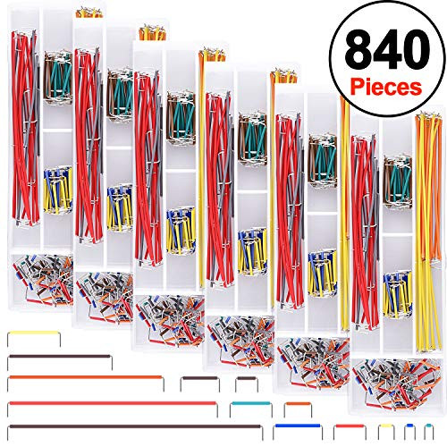 AUSTOR 840 Pieces Preformed Breadboard Jumper Wire Kit, 14 Lengths Assorted Jumper Wire for Breadboard Prototyping Solder Circuits