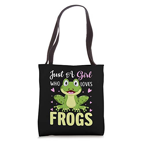Just A Girl Who Loves Frogs Cute Green Frog Lovers Costume Tote Bag Just A Girl Who Loves Frogs Cute Green Frog Lovers Costume Tote Bag