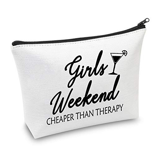 TSOTMO Girls Weekend Gift Girl Makeup Bag Girls Weekend Cheaper Than Therapy Bag Cosmetic Bags Travel Pouches Toiletry Bag Cases Travel gifts for Best Friends -Weekend fluorescent-