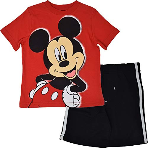 Disney Mickey Mouse Toddler Boys T-Shirt and Mesh Shorts Set 3T Red-Black Disney Mickey Mouse Toddler Boys T-Shirt and Mesh Shorts Set 3T Red-Black
