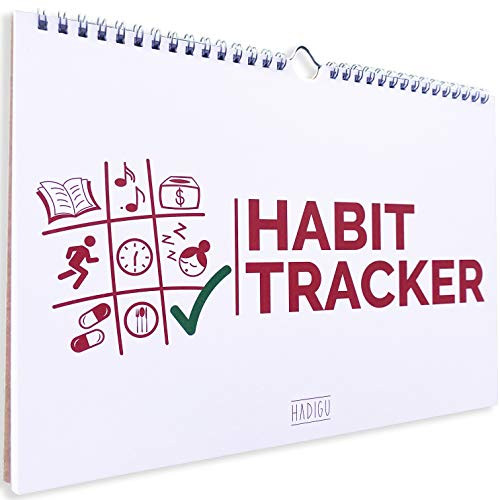 Habit Tracker Calendar -Undated 12 Month- with Spiral Bound and Hanger- A4 size -8.3inchx11.7inch-- Habit Planner- Daily Weekly and Monthly Habit Tracker Journal- Habit Calendar- Goal Tracker Planner Notepad for Personal Productivity and Accountabili