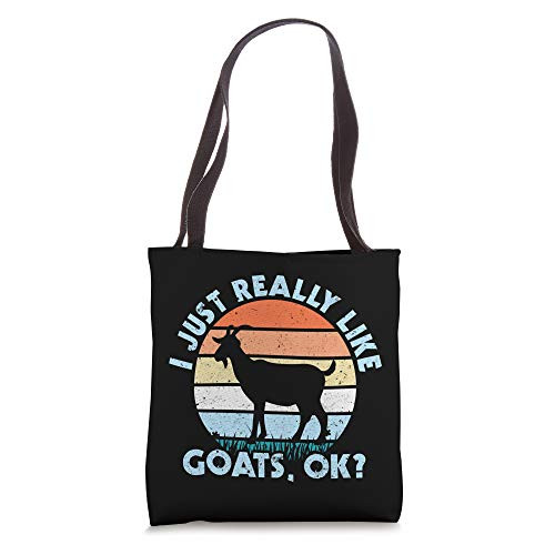 I Just Really Like Goats Ok I Funny Farmer Goat Tote Bag I Just Really Like Goats Ok I Funny Farmer Goat Tote Bag