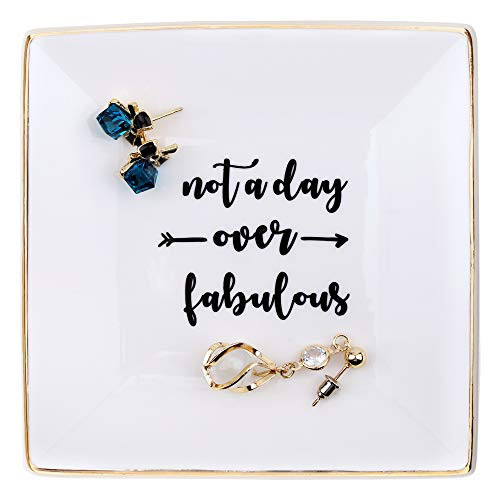 Not A Day Over Fabulous Ceramic Ring Dish- Birthday Gifts for Women- Funny Birthday Gifts Ideas for Her- Friend BFF- Mom- Grandma- Wife- Daughter- Sister- Aunt- Coworker Not A Day Over Fabulous Ceramic Ring Dish- Birthday Gifts for Women- Funny Birthday Gifts Ideas for Her- Friend BFF- Mom- Grandma- Wife- Daughter- Sister- Aunt- Coworker