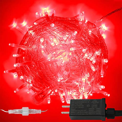 YAOZHOU Valentine's Day String Lights Indoor Outdoor IP44 Waterproof 66Ft 200LED 8 Modes Red Fairy Decor Lights for Holiday-Party-Wedding-Garden-Red-