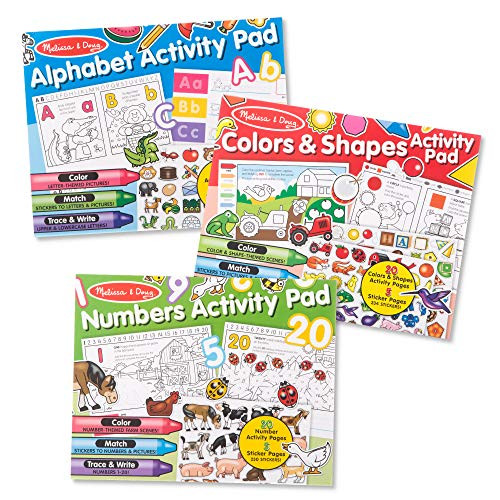 Melissa and Doug Activity Pad Bundle - Alphabet- Colors and Shapes and Numbers Melissa and Doug Activity Pad Bundle - Alphabet- Colors and Shapes and Numbers