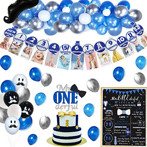 Mr Onederful 1st Birthday Decorations- Mr Onderful Dapper Cake Topper- Mr Onderful Photo Banner- First Birthday Sign- Mr Onederful Blue  and  Silver Balloon for Little Man Baby Boy First Birthday Party Mr Onederful 1st Birthday Decorations- Mr Onderful Dapper Cake Topper- Mr Onderful Photo Banner- First Birthday Sign- Mr Onederful Blue  and  Silver Balloon for Little Man Baby Boy First Birthday Party
