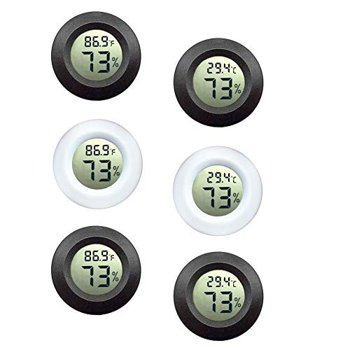 Mini Hygrometer Thermometer Indoor Thermometer Hygrometer Fahrenheit or Celsius Meter 6-Pack Digital LCD Monitor for Humidors- Greenhouse- Garden- Cellar- Cars- Baby Rooms