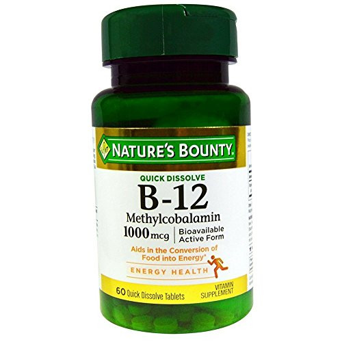 Nature's Bounty B-12 1000 mcg Microlozenges 60 ea -Pack of 2-