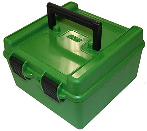 MTM Case-Gard Deluxe R-100 Series Small Rifle Ammo Box- 100 Rounds- Green