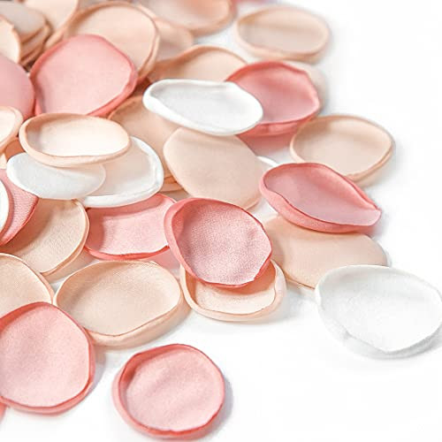 Floroom 300pcs Silk Rose Petals Champagne Pink Flower Petals for Wedding Flower Girl Basket Aisle Runner Scatter Dinner Table Centerpieces Party Confetti Bridal Shower Romantic Night Decoration Floroom 300pcs Silk Rose Petals Champagne Pink Flower Petals for Wedding Flower Girl Basket Aisle Runner Scatter Dinner Table Centerpieces Party Confetti Bridal Shower Romantic Night Decoration