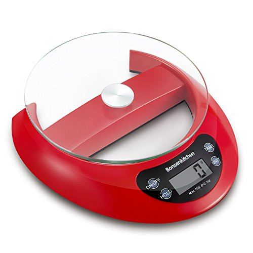 Digital Food Kitchen Scale- 11lb Digital Kitchen Scale Weight Grams and oz for Cooking Baking- 1g/0.1oz Precise Graduation- High Accuracy with Tare  and  Auto Off Multifunction -Batteries Included-